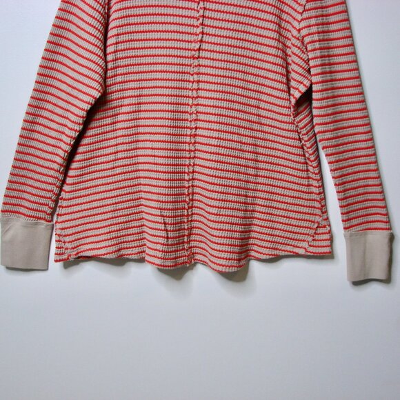 Torrid Crewneck Tee Top Striped Waffle Knit Long Sleeve Beige Tan Red Plus Sz 4X - Picture 14 of 14